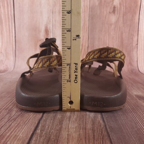 Chaco Z/2 Mens Size 12 Classic Geometric Pattern Pattern Brown Tan Sandals Beach - Picture 12 of 14